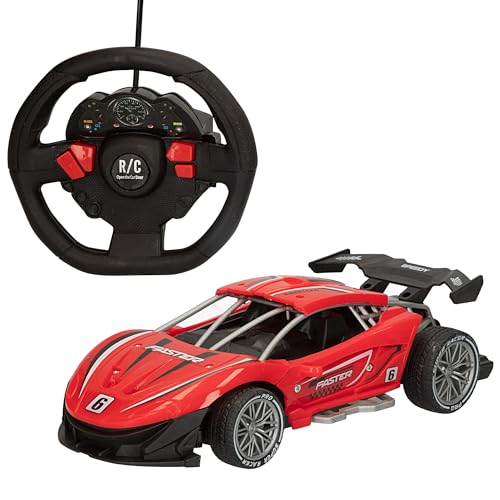 ColorBaby Speed & Go Coche teledirigido, Escala 1:12, con Volante 27 MH.z, Tamaño 21 cm, 10-15 km/h, Juguete radiocontrol, Coches teledirigidos para niños, Juguetes niño 4 años (47375)