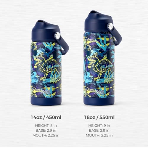 Image of Choco Mocha Kids Water Bottle For School, Kids Insulated Lightning Water Bottle Stainless Steel for Boys, 18Oz Blue