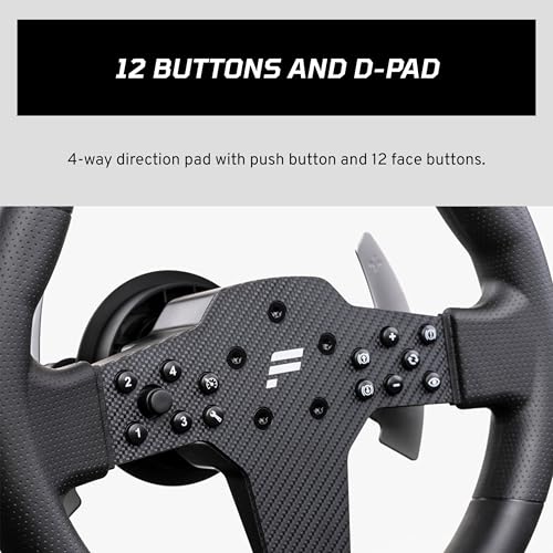 Image of FANATEC Sim Racing CSL Steering Wheel P1 V2 (QR2 LITE) - Rubberised Grip, RevStripe, LED Display, Metal Shifter Paddles, QR2 LITE Wheel-Side Preinstalled - PC