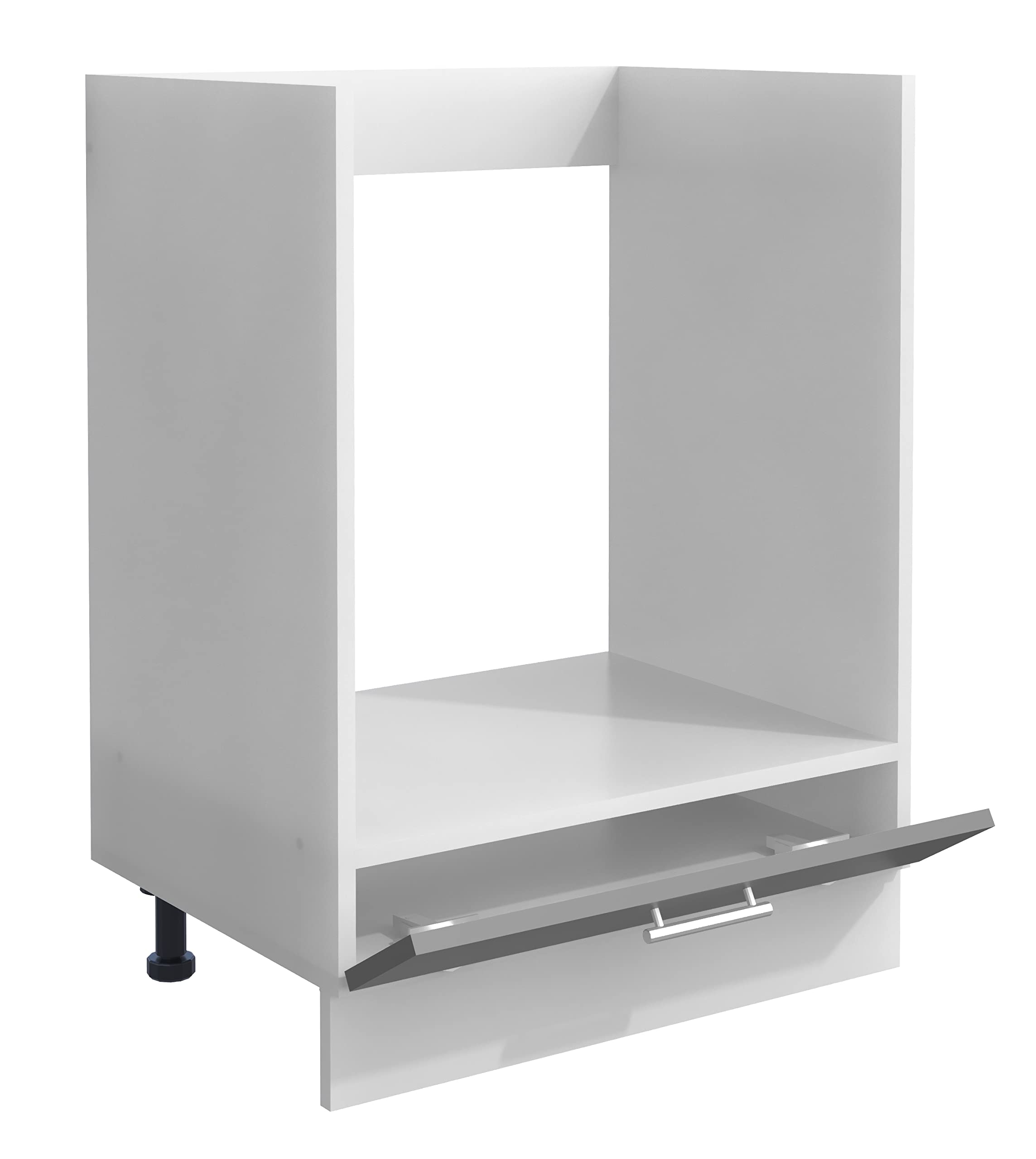 Ofenschrank | Maße ca. H. 82 x B. 60 x. T. 46 cm | Herdumbauschrank | verstellbare Füße | Backofenschrank mit Zusatzfach Klappe - Esilo