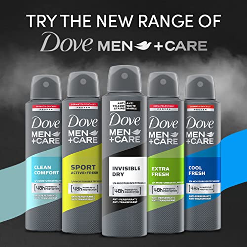 Image of Dove Men+Care Invisible Dry Spray Antiperspirant Deodorant, Up To 72 Hrs Protection From Sweat & Odour, Instantly Dry Soothes & Moisturises Skin, Long-Lasting Subtle Scent, 150Ml.