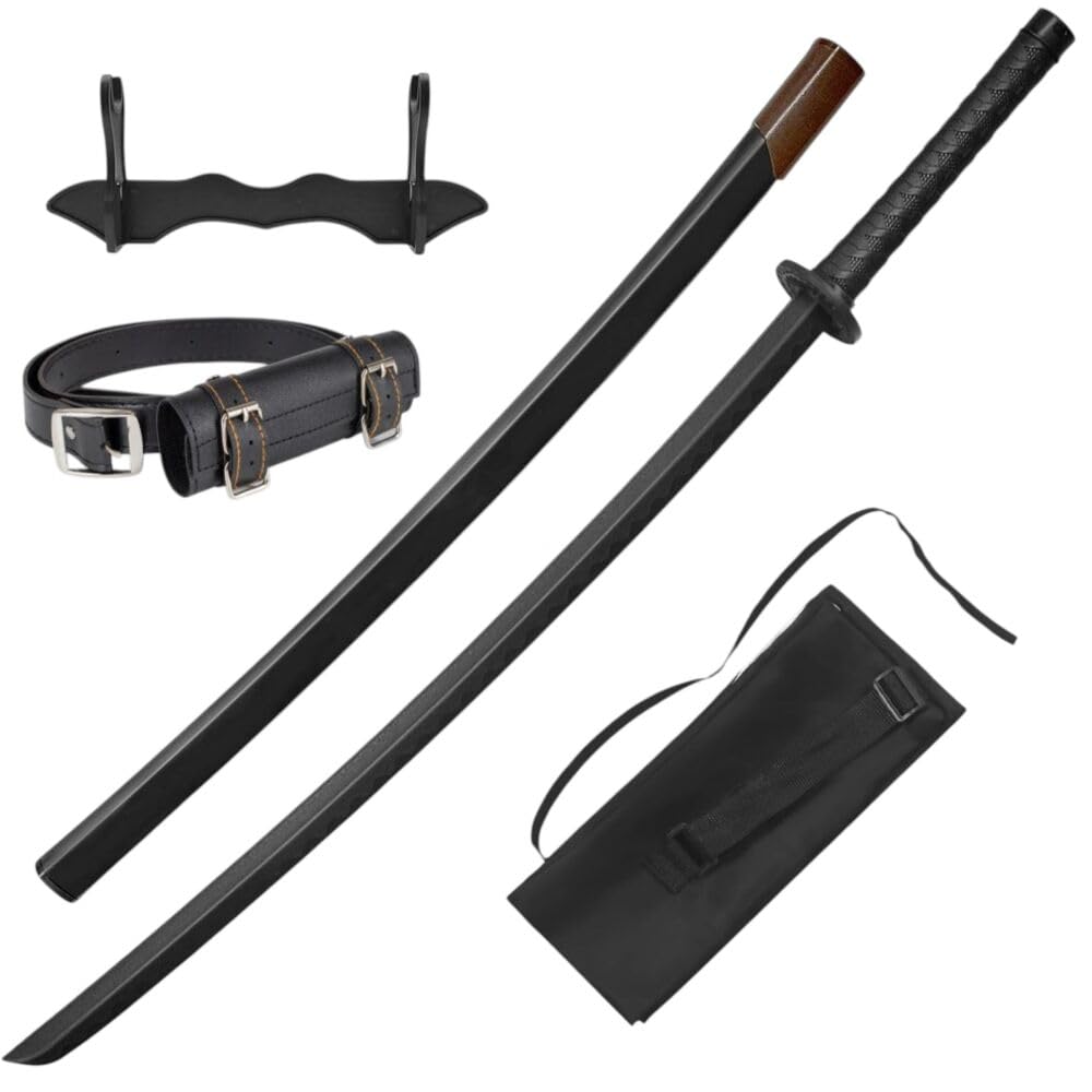 57 SPECIAL REPLICAS Bokken Katana 102 cm en Polypropylène - Sabre d'Entraînement Arts Martiaux avec Fourreau & Ceinture - Accessoire Kendo Aïkido Iaïdo avec Support & Sac, GXSW-06