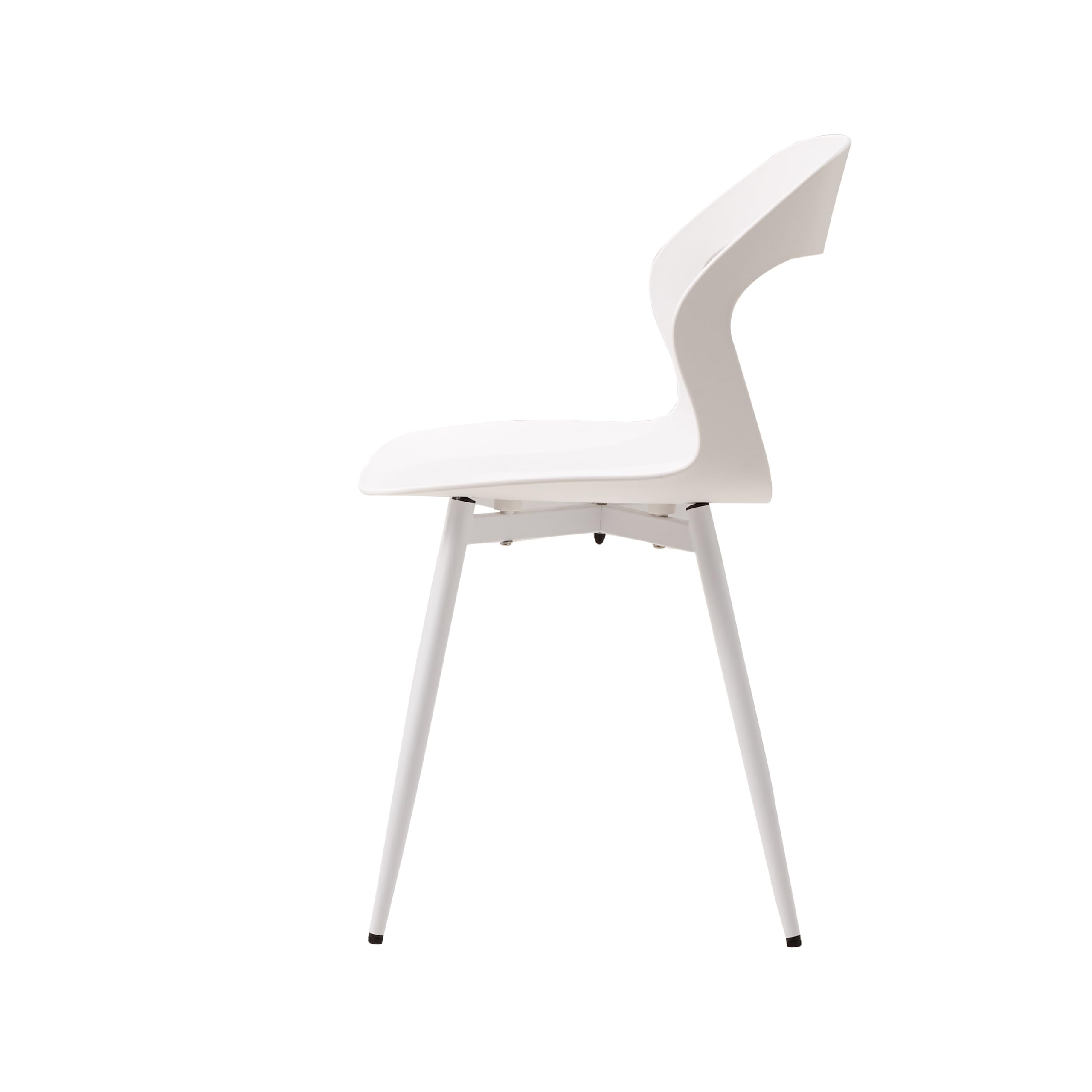 GrandCA HOME Pack de 6 Sillas de Comedor o Silla de Oficina con Patas de Metal, Sillas de Cocina para Sala de Estar, Comedor, Sala de Reuniones, Blanco + Blanco