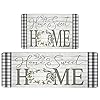 Farmhouse Kitchen Rugs Mats 2 PCS Cushioned Anti Fatigue Gray White Kitchen Floor Mats Non Slip 2/5 Inch Grey Buffalo Plaid Kitchen Rugs Waterproof Standing Mats for Kitchen, Sink, 17"x28"+17"x47"