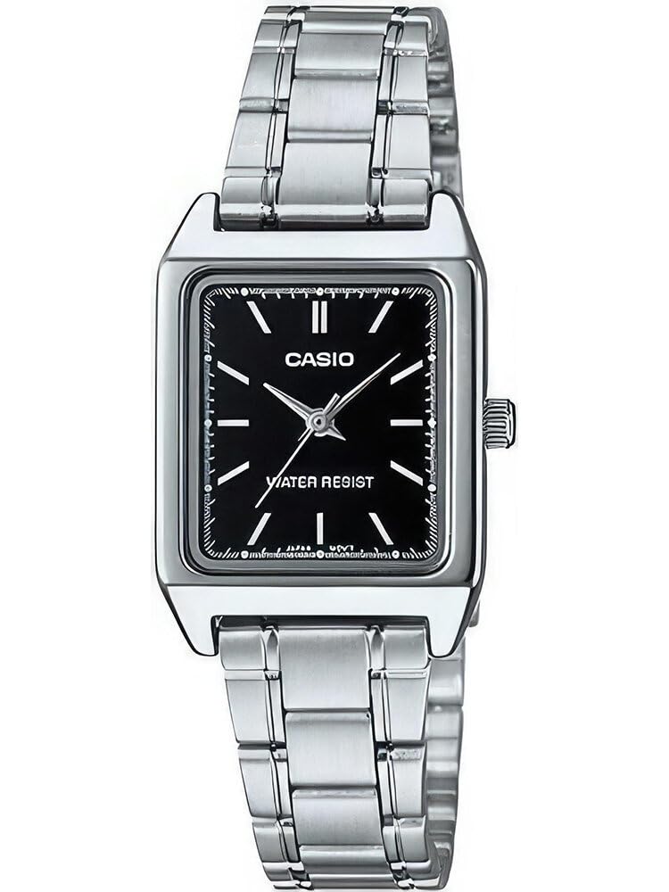 CasioWomen's Watch - LTP-V007D-1EUDF Black Dial, Silver Band