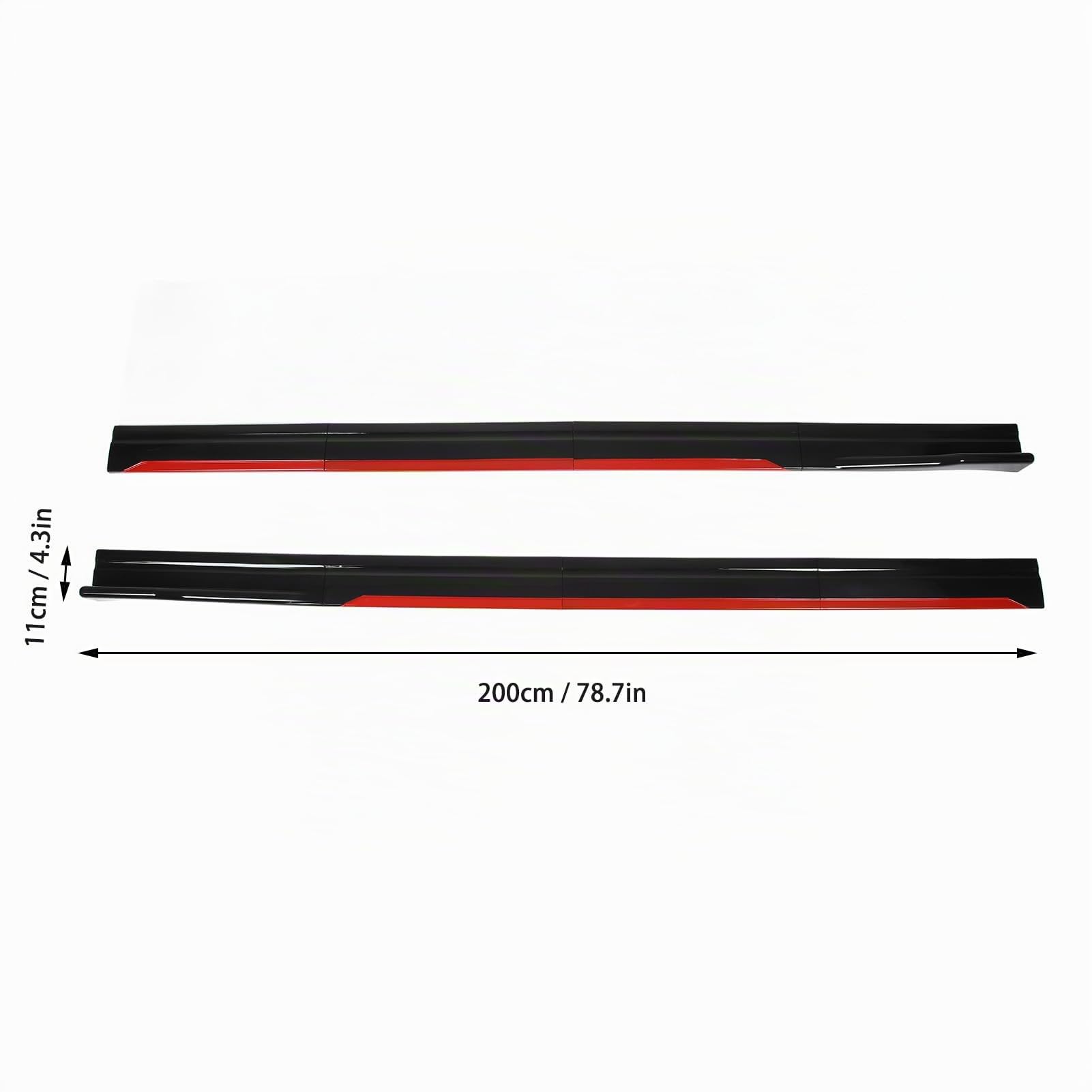 Lot de 8 Jupes Latérales de Voiture, élégant Rouge et Noir Brillant, Kit de Carrosserie de Panneau D'aile D'extension de Séparateur de Lèvre Latérale pour Seat