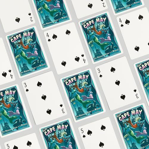 Baraja de 52 cartas estilo póker Mermaids Vintage miniatura 4