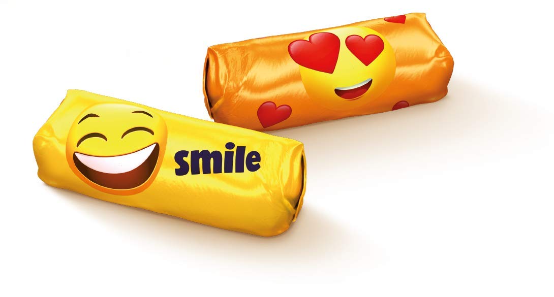 Munz Schweizer Munzli Mini-Praliné | Smiley-Edition | 500 Stück - 2,5kg | Mini Schokoladenriegel, perfekte Kaffeebeilage auf der Untertass, perfekt für Kinder, mit gerösteten Haselnuss-Splittern