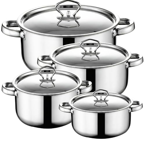 Retoo Retoo Topf und Pfannenset Induktion 15-teilig Kochtopf Set mit Deckel, 3 Schöpfkellen, Pfanne, Topfset Edelstahl Bratpfanne, Griff, Spülmaschinengeeignet Durchmesser 17/19/21/25 cm - Produktansicht 3 | Kochtöpfe