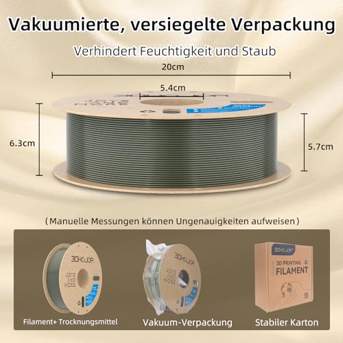 Image of 3DHoJor Silk PLA Filament 1.75mm, Silk PLA 3D Printer Filament, 2.2 LBS (1KG) Cardboard Spool, Fit Most FDM 3D Printer, Silk Bronze