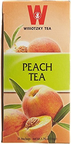 Wissotzky TeaPeach Tea 25 Tea Bags 1.76 Oz. Pack Of 3.