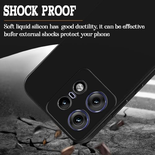Image of Back Cover for Motorola Moto Edge 50 Pro 5G | Full Camera Protection | Premium Liquid Silicon Case | Flexible Bumper Case for Motorola Moto Edge 50 Pro 5G (Black)