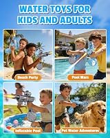2 Pack Wasserpistole Elektrisch, Wasserpistolen mit Coolen LED-Flamme, Wiederaufladbarer Elektrische Wasserpistole für Kinder 3-12 Jahre, Reichweite 8-10 M, Sommer Spielzeug (Blau und Schwar) – Ansicht 7