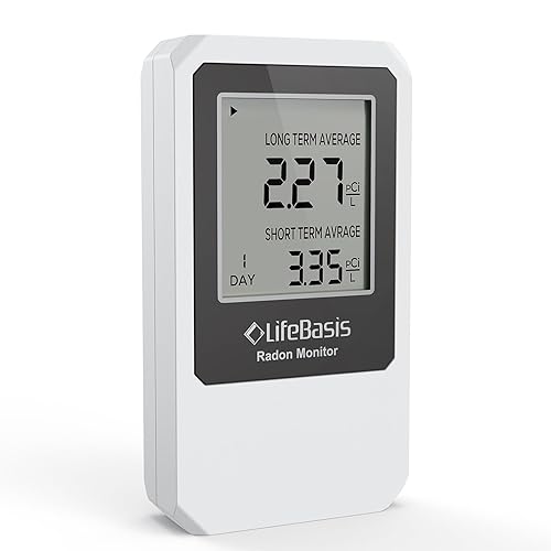 Miniatura 18 de Life Basis - Detector de radón para el hogar, probador de radón portátil para el hogar con monitoreo de radón a largo y corto plazo, rango de 0-500