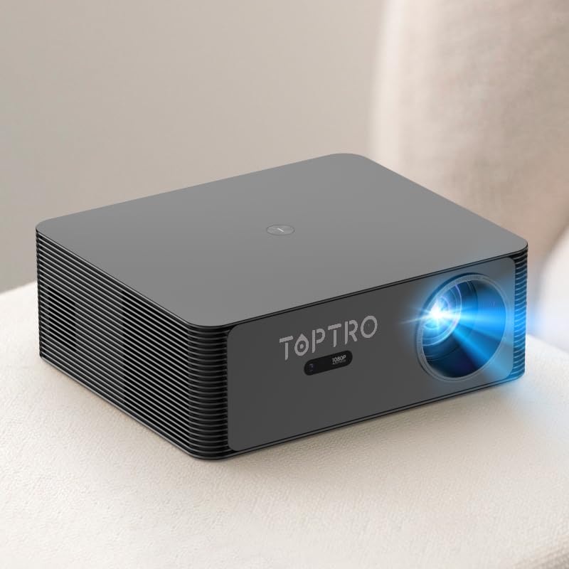 Image of 【Auto Focus, 25000L & HDMI ARC 】 TOPTRO MovieTime Pro Projector 4K Ultra HD Support YouTube Netflix Prime Hotstar, Native 1080p Full HD, Ultra High Brightness WiFi BT Portable Projector