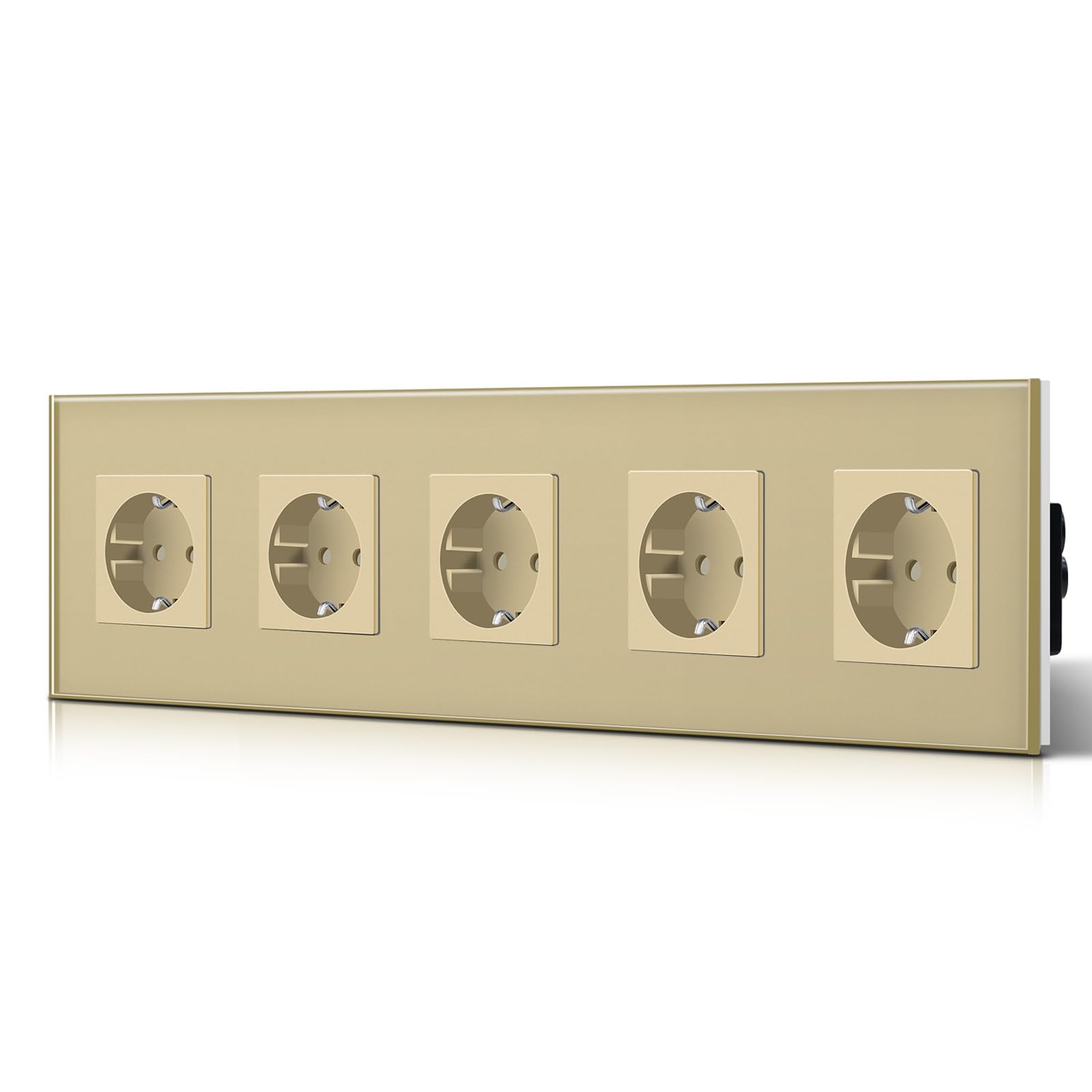 BSEED Enchufe de Pared con USB C,Enchufes Dobles Empotrados con Cristal,Toma de Corriente,Seguridad infantil,Fácil de Instalar,M Serie,2 Enchufes con USB y Tipo C,157mm Blanco — view 30