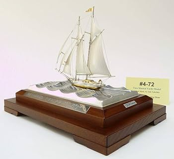 工芸品 SILVER YACHT 985 TAKEHIKO A Sailing Yacht model of 985 Pure Silver Made in Japan With