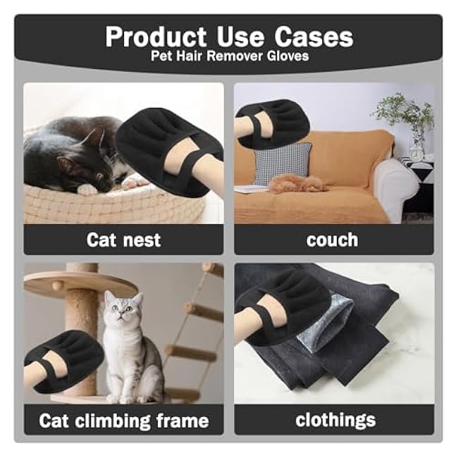 3PCS Five - Finger Electrostatic Pet Hair Removal Gloves, Upgraded Reusable Animal Fur Remover for Couch, Furniture, Carpet, Curtain, Laundry, Car Seat, Ideal for Cat & Dog Grooming-z0vc9Pqp