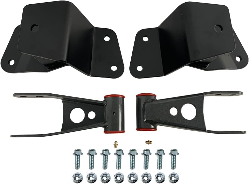 4in.Lower Shackle Hangers for Chevy C15 1500 Truck Adjustable 3" or 4" Rear Drop Kit Compatible with 1988-1998 Chevy Silverado 1500 GMC Sierra 1500 C15 K15 Powder Coated