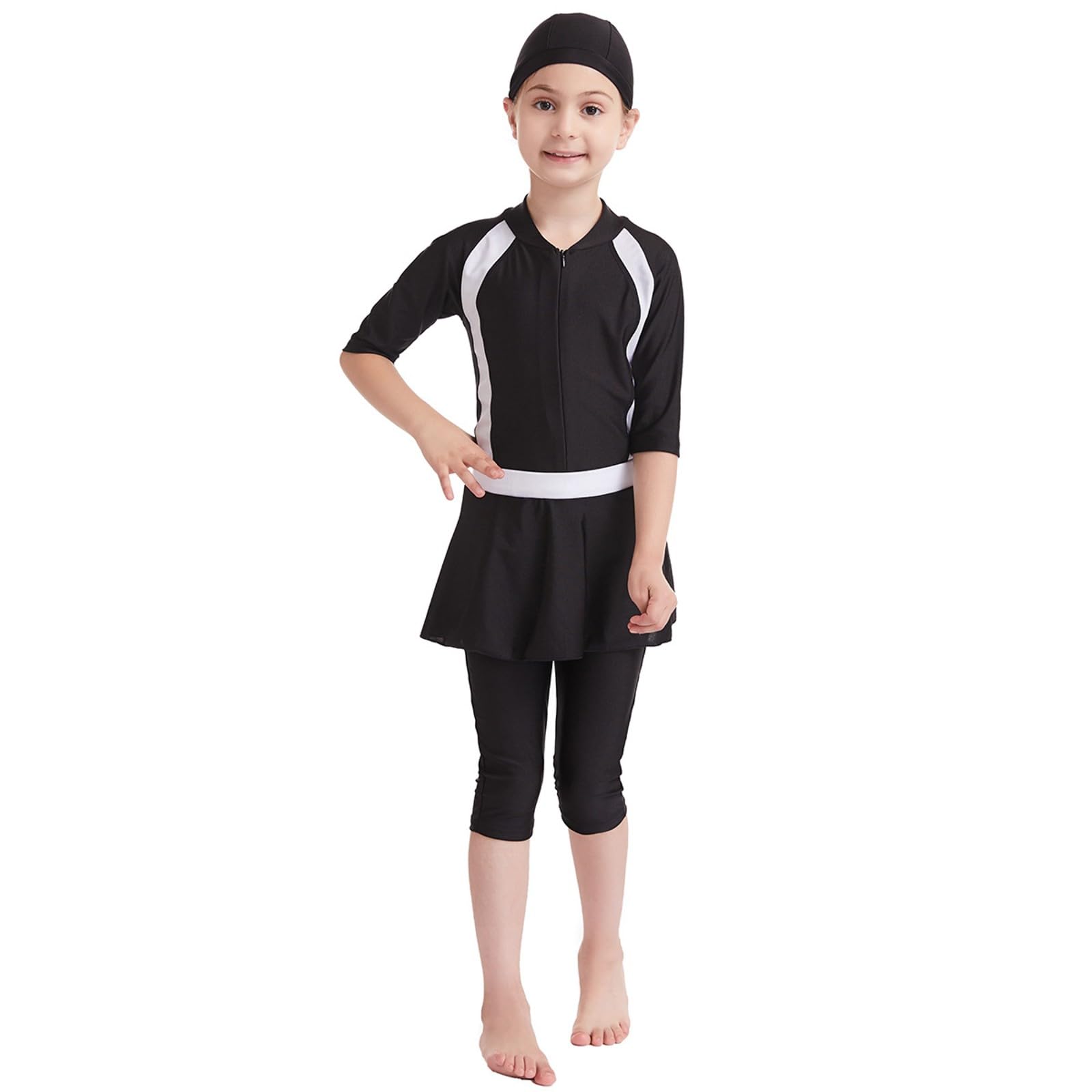 Burkini Niña Traje de Baño Islámico Cuerpo Completo Manga Larga