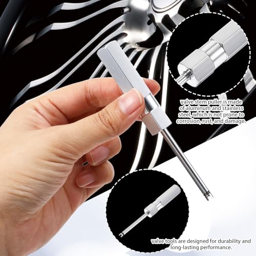 Image of 2 Pieces Valve Stem Removal Tool, 4.3 Inch Long Valve Core Removal Tool Tire Valve Stem Tool Valve Stem Puller Screwdriver Valve Stem Core Remover for Schrader Valve Cores Valve Stem Installation