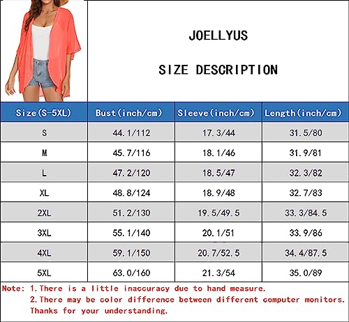 Summer Plus Size Kimono Cardigans Swimsuit Cover Ups Hawaiian Blouse Loose Fitting Tops(Org,L) #TOP4