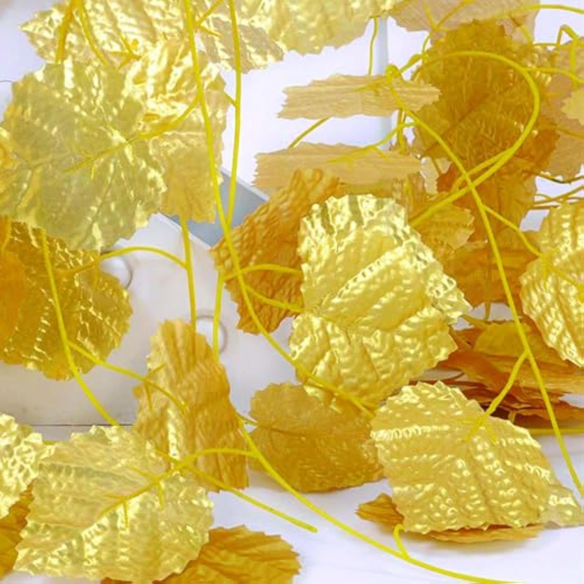 Pack of 6 Gold Color Wall Hanging Artificial Creeper Strings