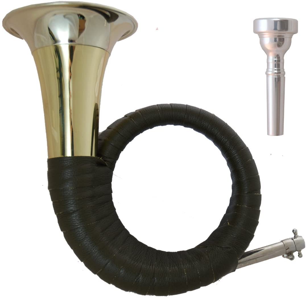 TJG-202A Classic - Jagdhorn Fürst-Pless-Horn in B Posthorn Horn + Halali Jagdhornschule (Starterkit)