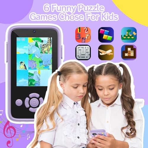 Image of Kids Smart Phone for Girls & Boys Ages 3-10 Toddler Learning Toy Touchscreen Mobile with Dual Camera Play Cellphone Games Music Christmas & Birthday Gift for Kids (Purple Unicorn)