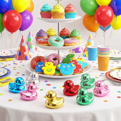 24 Figuras Mini Patos Metálicos de 2 Pulgadas Multicolor miniatura 2