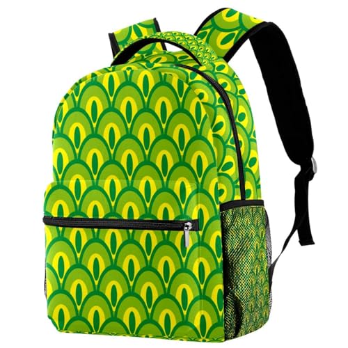 Sac à dos d'école vert et multicolore pour le lycée et les sorties du week-end