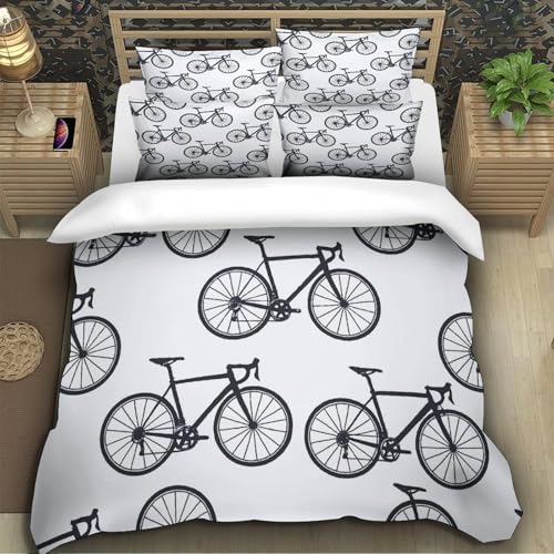 Parure de lit vélo housse de couette microfibre 3D hypoallergique - 5