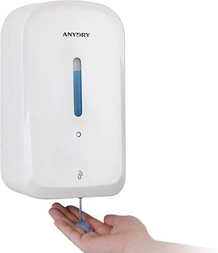 Dispensador de jabón automático comercial, gran capacidad de 34 oz/33.8 fl oz, dispensador de líquido sin contacto para baños de alto tráfico,