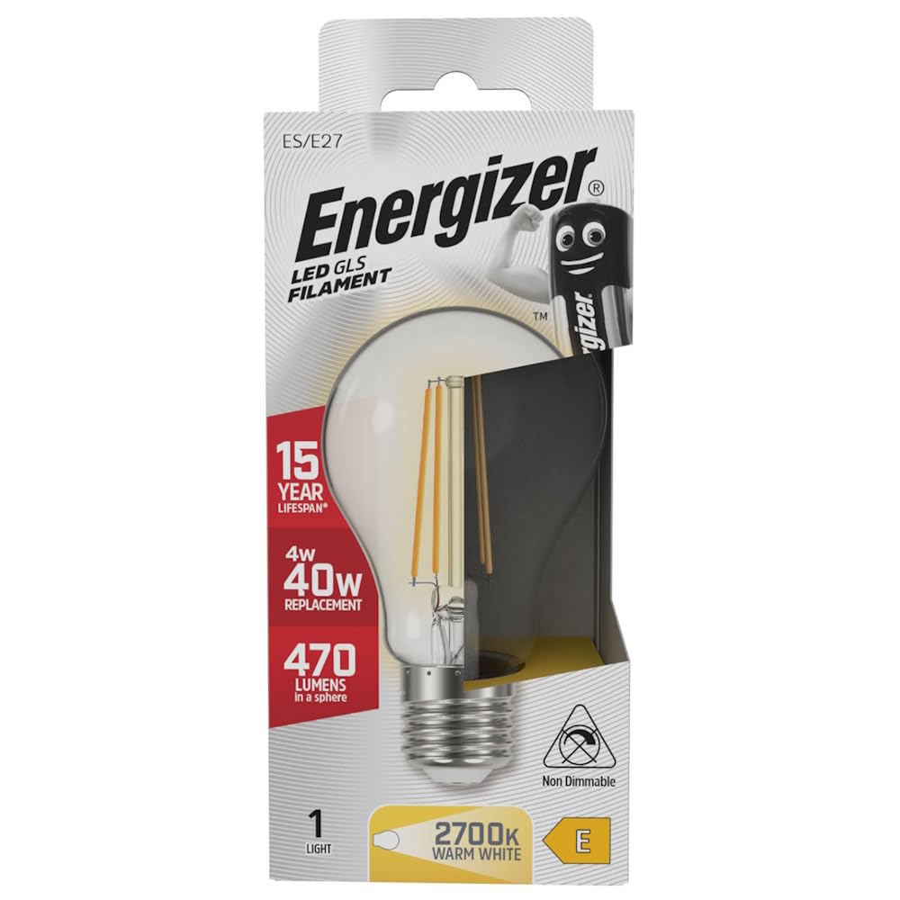 Energizer Warm White Led Gls Energy Saving Lightbulb, E27, 4.3 W,