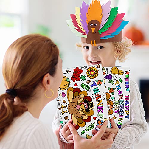 Coneedy 24 Sheets Fall Thanksgiving Table Mats Coloring Disposable Turkey Placemats Diy Paper Personalized Thanksful For Holidays School Parties Decoration #TOP6