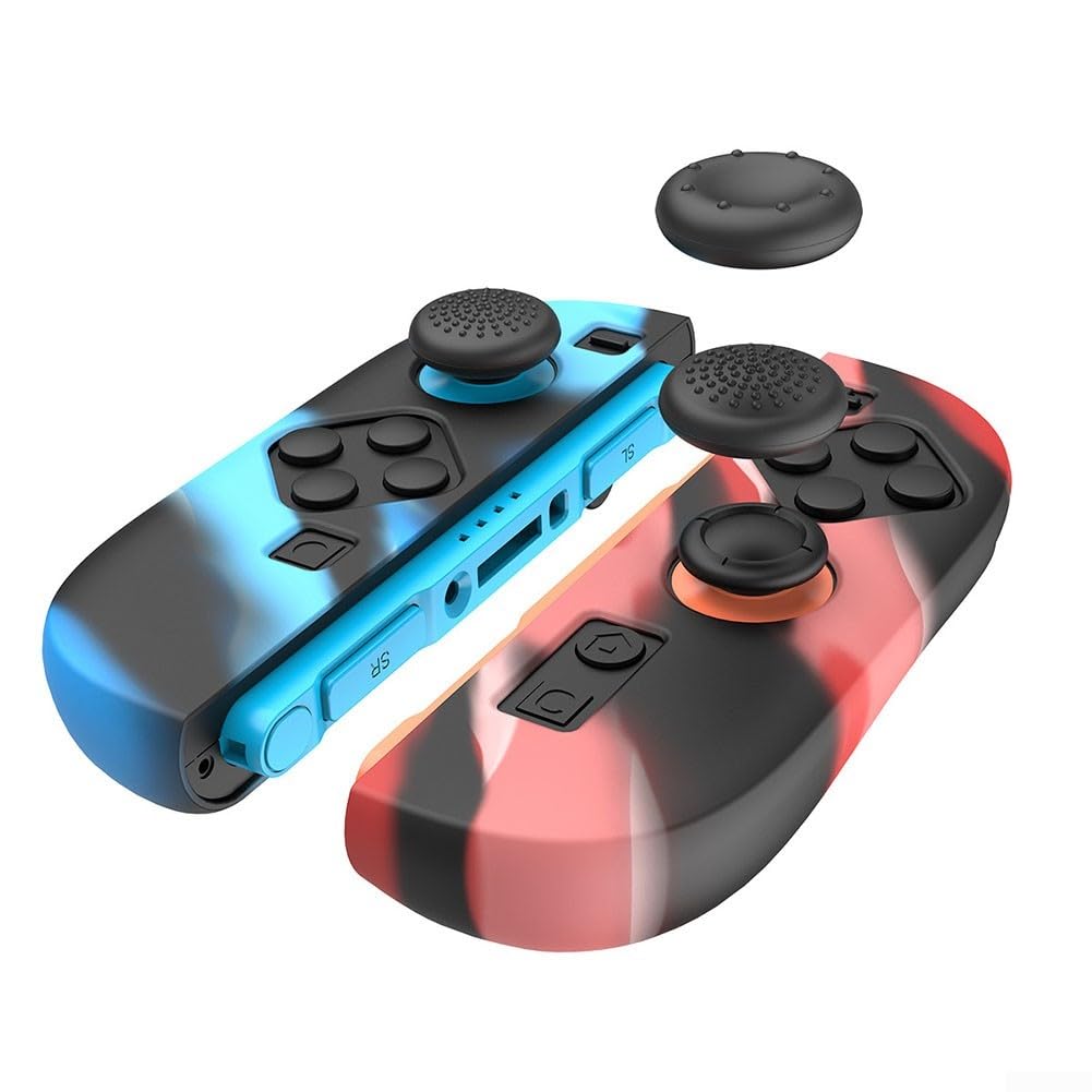 Linhexis Silicone Grip Case for Switch 2 for joy-con Anti-Slip Silicone(Red Blue)