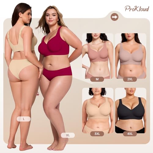 Image of ProKloud Jelly Bras for Women No Underwire Wireless Bra with Support and Lift Full Coverage Plus Size Comfy Seamless Bra