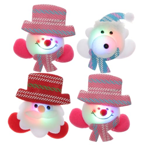 Toddmomy 4個 クリスマスブローチ クリスマスledバッジ グリッターブローチバッジ バッジ ピン ledブローチピン ソックス 長老 ラペル