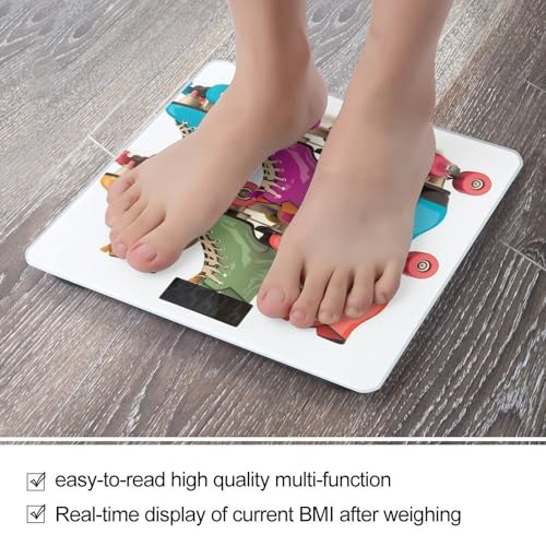 Báscula digital baño retro color patines capacidades 400 lb miniatura 5