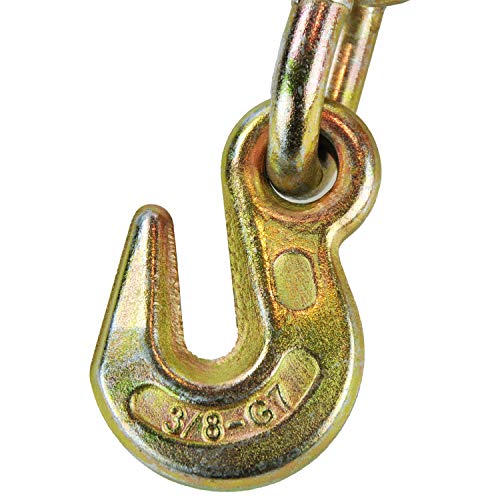 Image of VULCAN Load Binder with 2 Grab Hooks - 4 Pack - Ratchet Style - 7,100 Pound Safe Working Load (Works with 5 /16 or 3 /8 Inch G70 or G80 Chain)