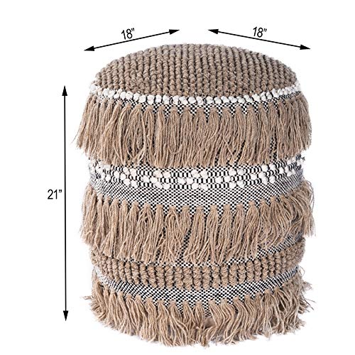 Butler Specialty Zoey Round Pouffe in Gray