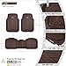 CAR PASS DeepDish Floor Mats for Cars Full Set,Heavy Duty Rubber Car Mats 3-Piece,Universal Waterproof Trim-to Fit Automotive Floor Mats for Truck Van SUV, Durable All-Weather Car Mats(Solid Browm)