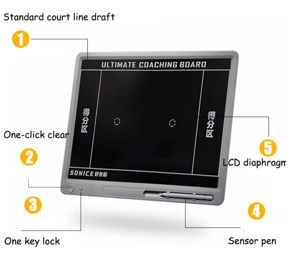 Tablica taktyki piłkarskiej, 15-calowy elektroniczny latający dysk, tablica szkoleniowa, bloki rysunkowe, latający dysk, ultralekki przenośny, zmazywalny magnetyczny tablet LCD taktyczny(NO Magnetic P