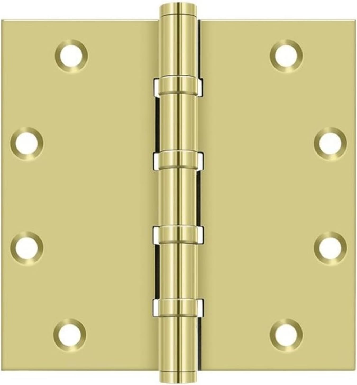 Square Ball Bearing Hinge Bright Brass 5