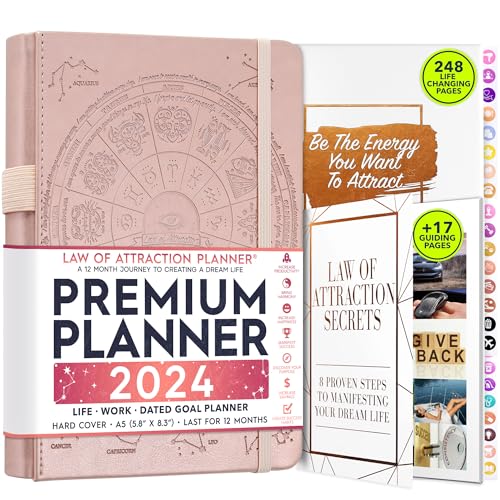 Law of Attraction Planner 2024 - Dated Deluxe Weekly, Monthly...