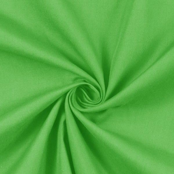 Plain Lime Polycotton Fabric for Dressmaking, Art & Craft, Sewing, Quilting | 45'' - 115 cm Wide| Precut Length 0.5m