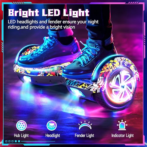 Image of SISIGAD Scooter, 6.5 inch Flash Wheels & Corlorful LED Lights, All for Girls Boys Kids Ages 6+