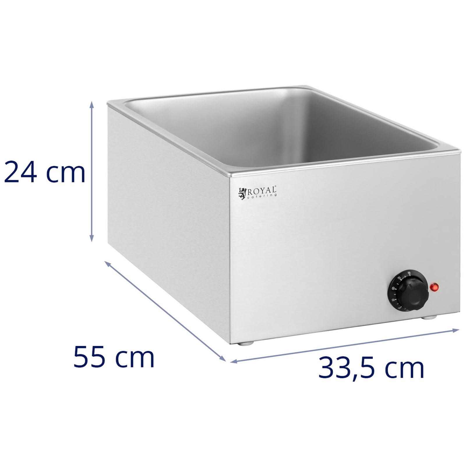 Royal Catering RCBM_GN1/1_2 Bain Marie 640 W GN 1/1 ohne Behälter Wasserbad Speisenwärmer