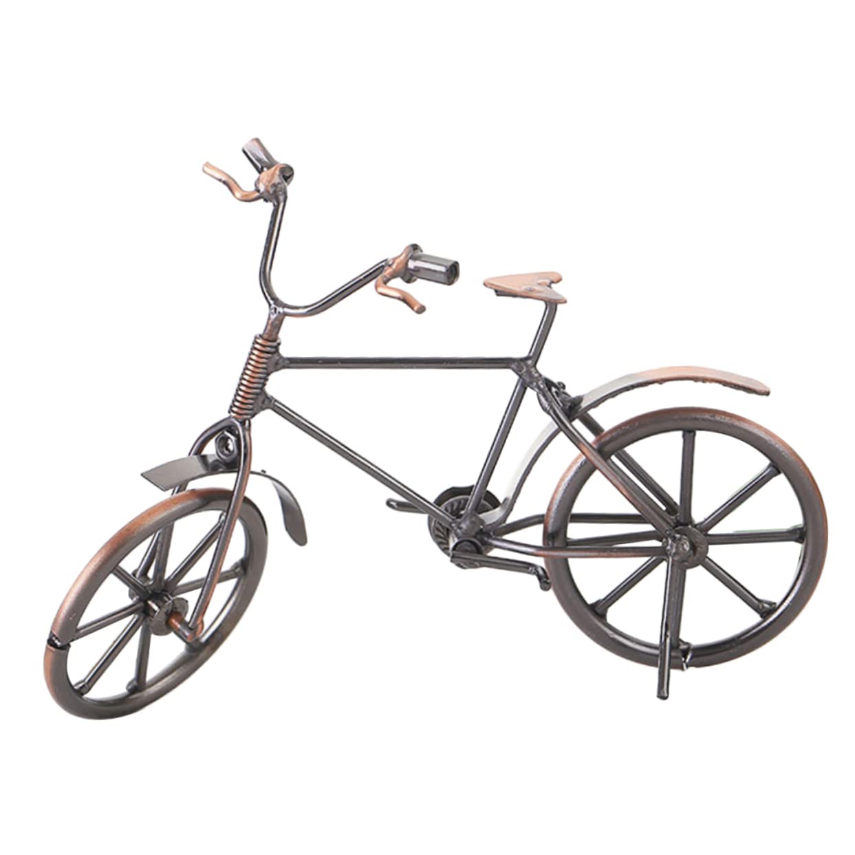 BIUDECO Vintage Home Decor Imitation Bike Model Iron Desktop Ornament Elegant Bronze
