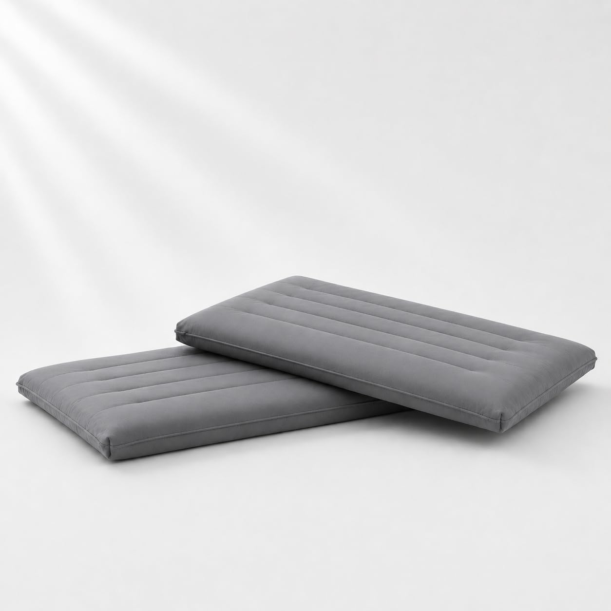 Dovishire Ultra Thin Low Loft Pillow for Sleeping – 2cm (0.79") Slim Low Profile Pillow for Stomach Sleepers and Back Sleepers, Soft Breathable Neck Support Cushion for Travel, Camping & Home, Gray